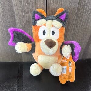 New Mini Bluey's Sister Bingo Halloween Bat Costume Plush Toy Bag Clip With Tag